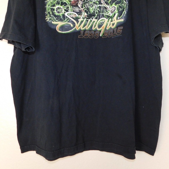 Sturgis Tee Shirt Adult 3XL 2015 Black Hills Biker Motorcycle Black Short Sleeve - Picture 7 of 10